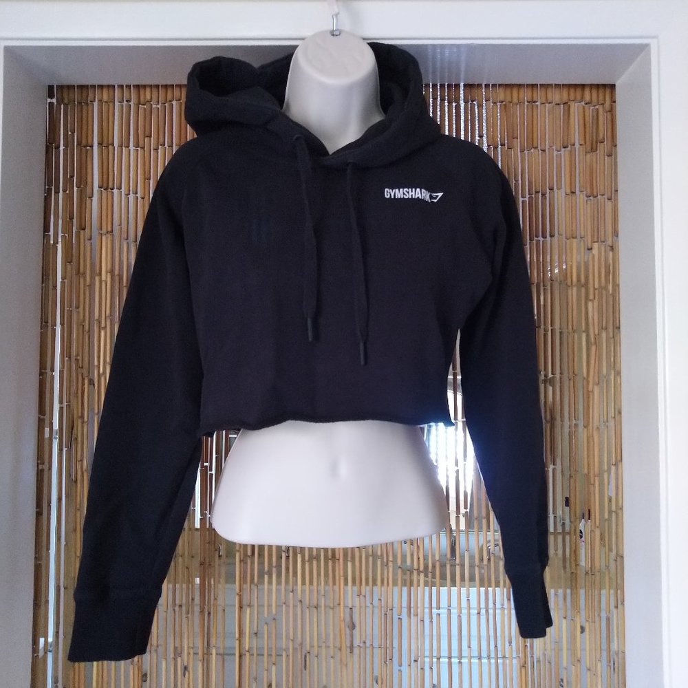 Gymshark Black Cropped Crest Hoodie S